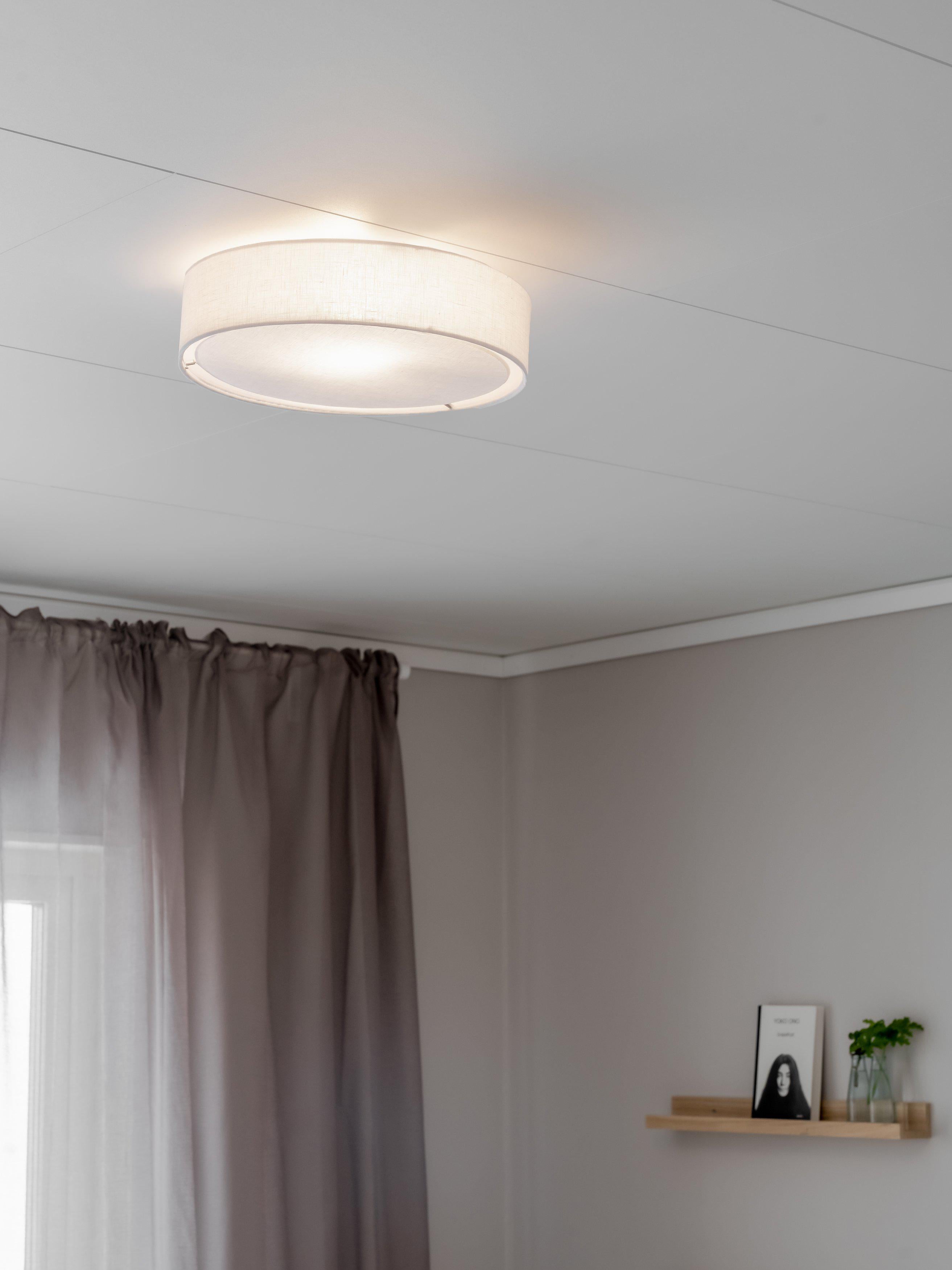 Sam plafond linne Vit  45cm