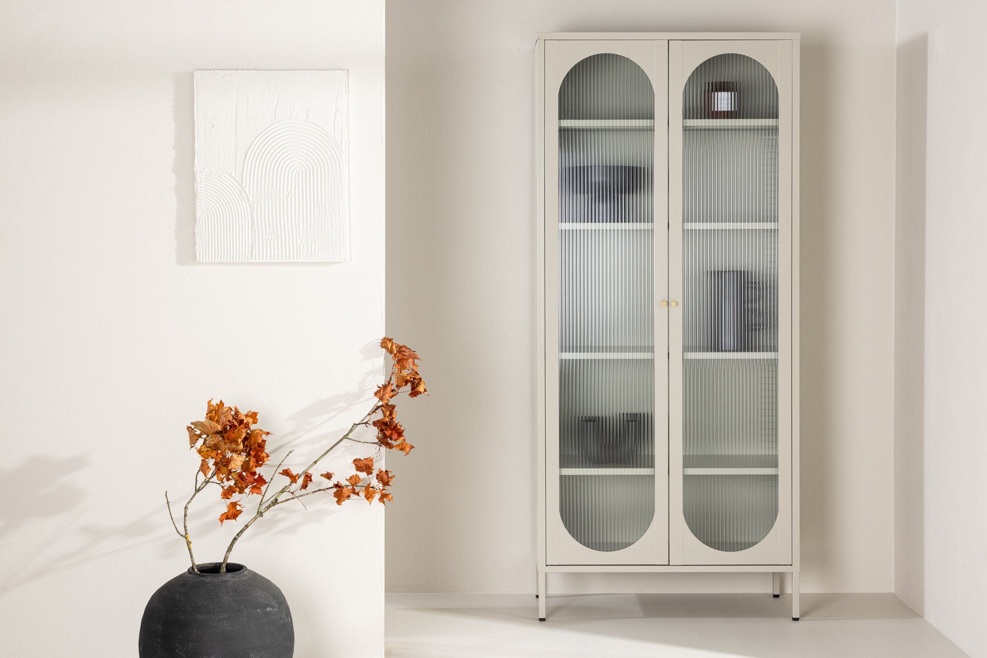 Askim Vitrinskåp, Beige