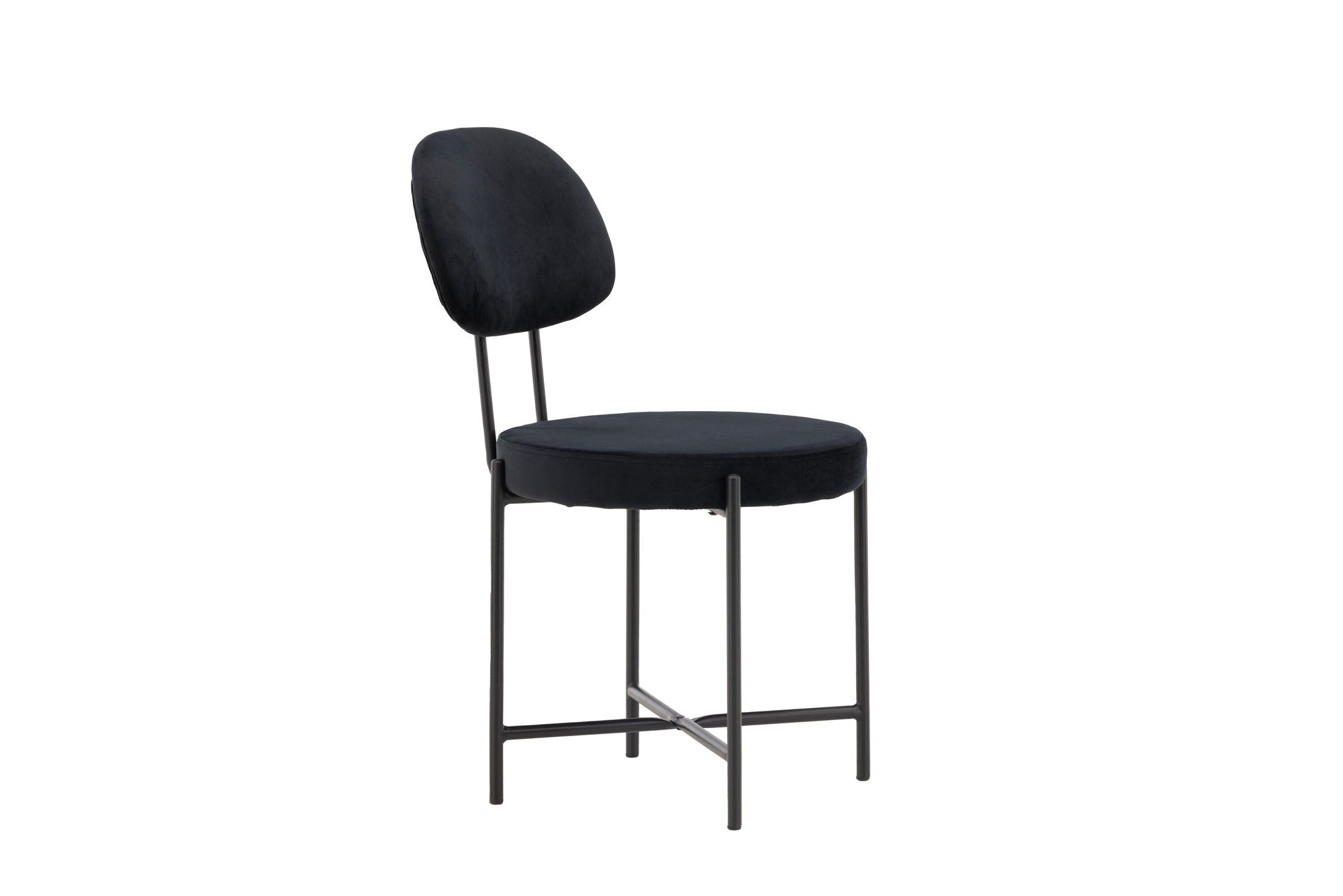 Stella Matstol Sammet Svart, 2-Pack
