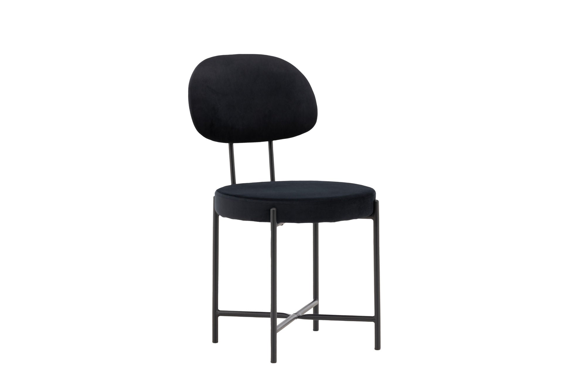 Stella Matstol Sammet Svart, 2-Pack