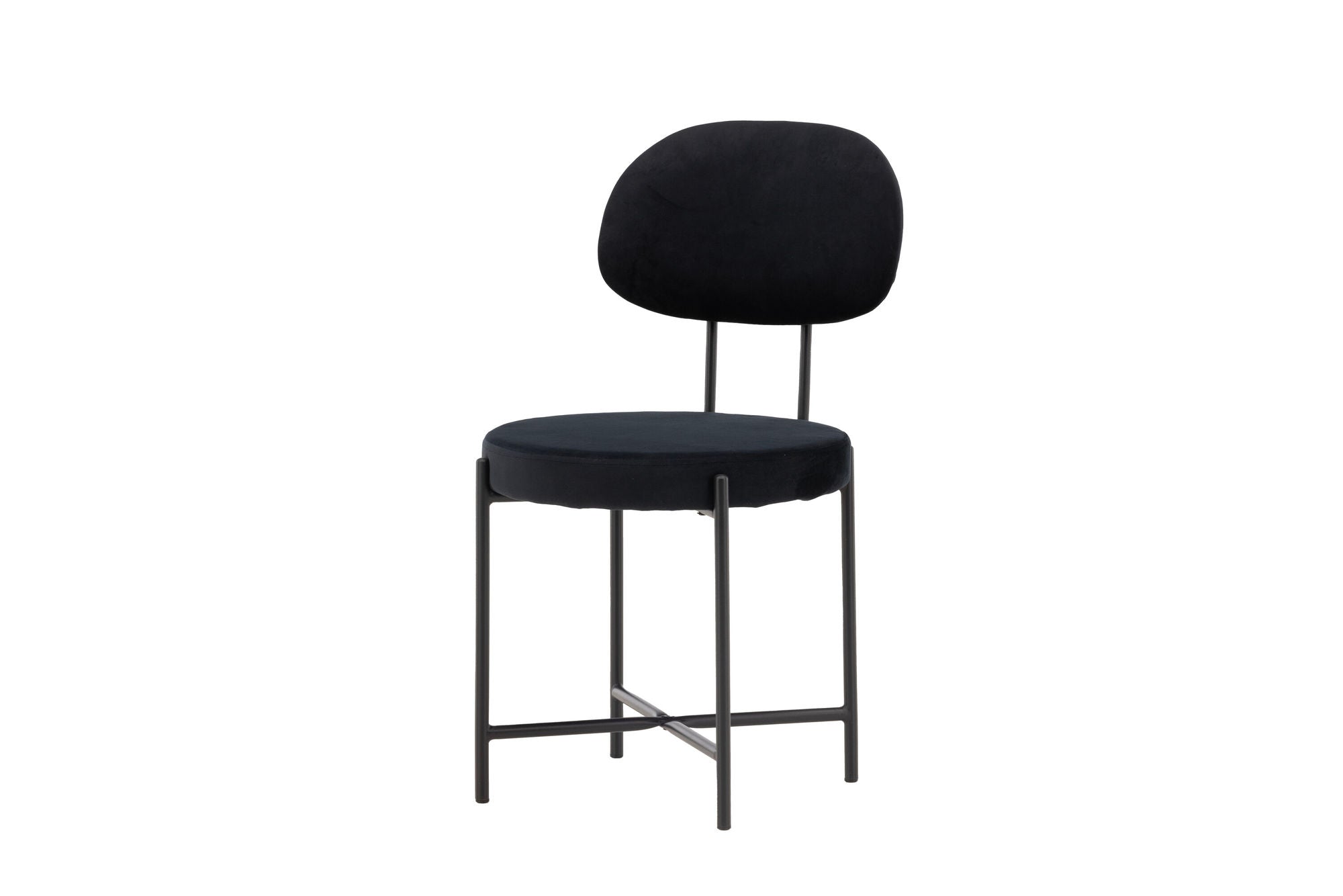 Stella Matstol Sammet Svart, 2-Pack
