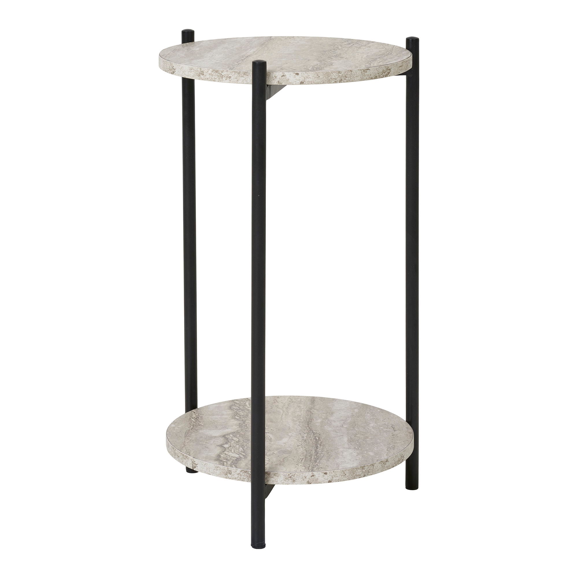 Leuven sidobord, Svart / Beige