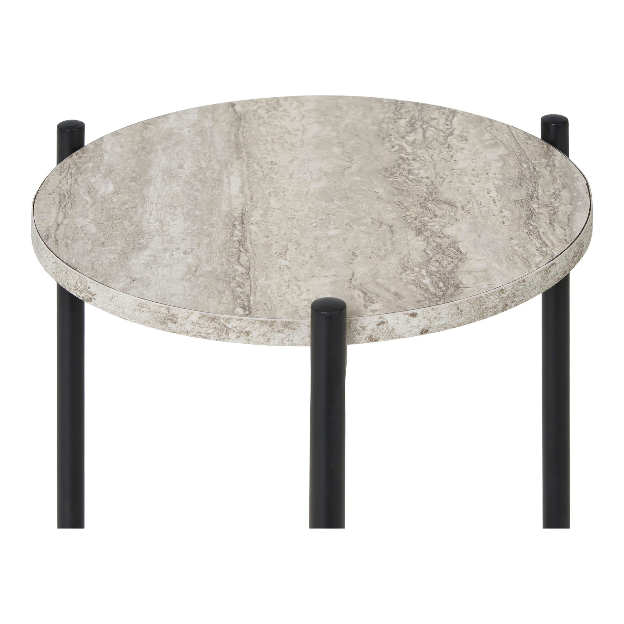 Leuven sidobord, Svart / Beige