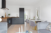 Bolzano matbord Ø110, Vit / Mässing