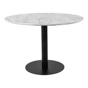 Bolzano matbord Ø110, Vit / Svart