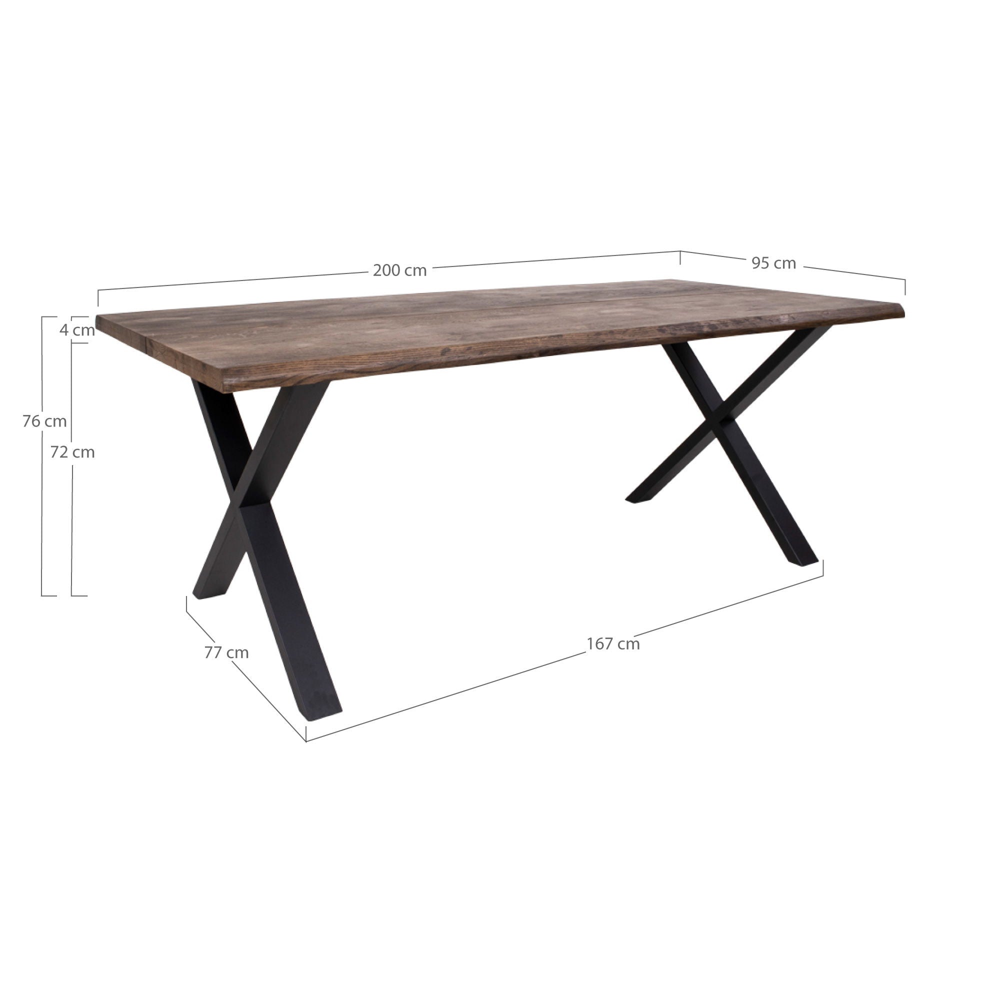 Toulon matbord 200x95, Brun