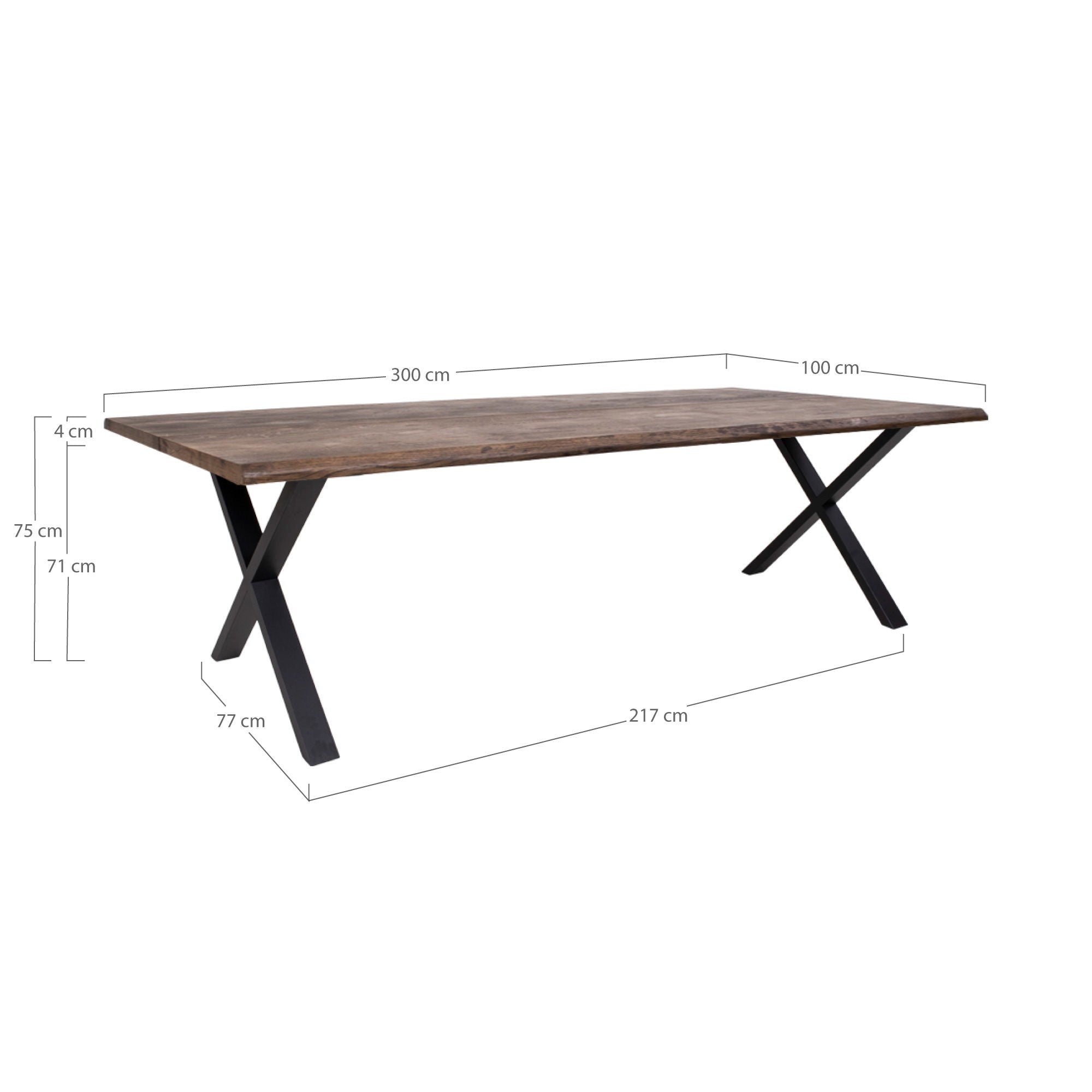 Toulon matbord 300x100, Smoked