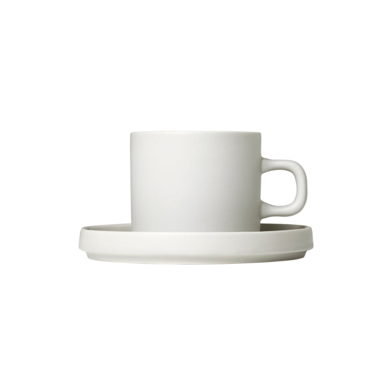 Pilar Kaffekoppar med fat Moonbeam, 2-Pack