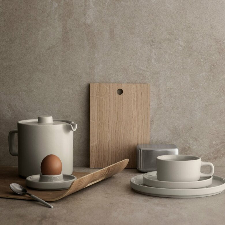 Pilar Kaffekoppar med fat Moonbeam, 2-Pack