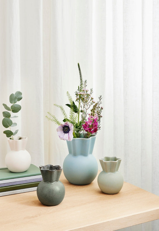 Vas Eva Stæhr-Nielsen 14 cm, Mossgrön