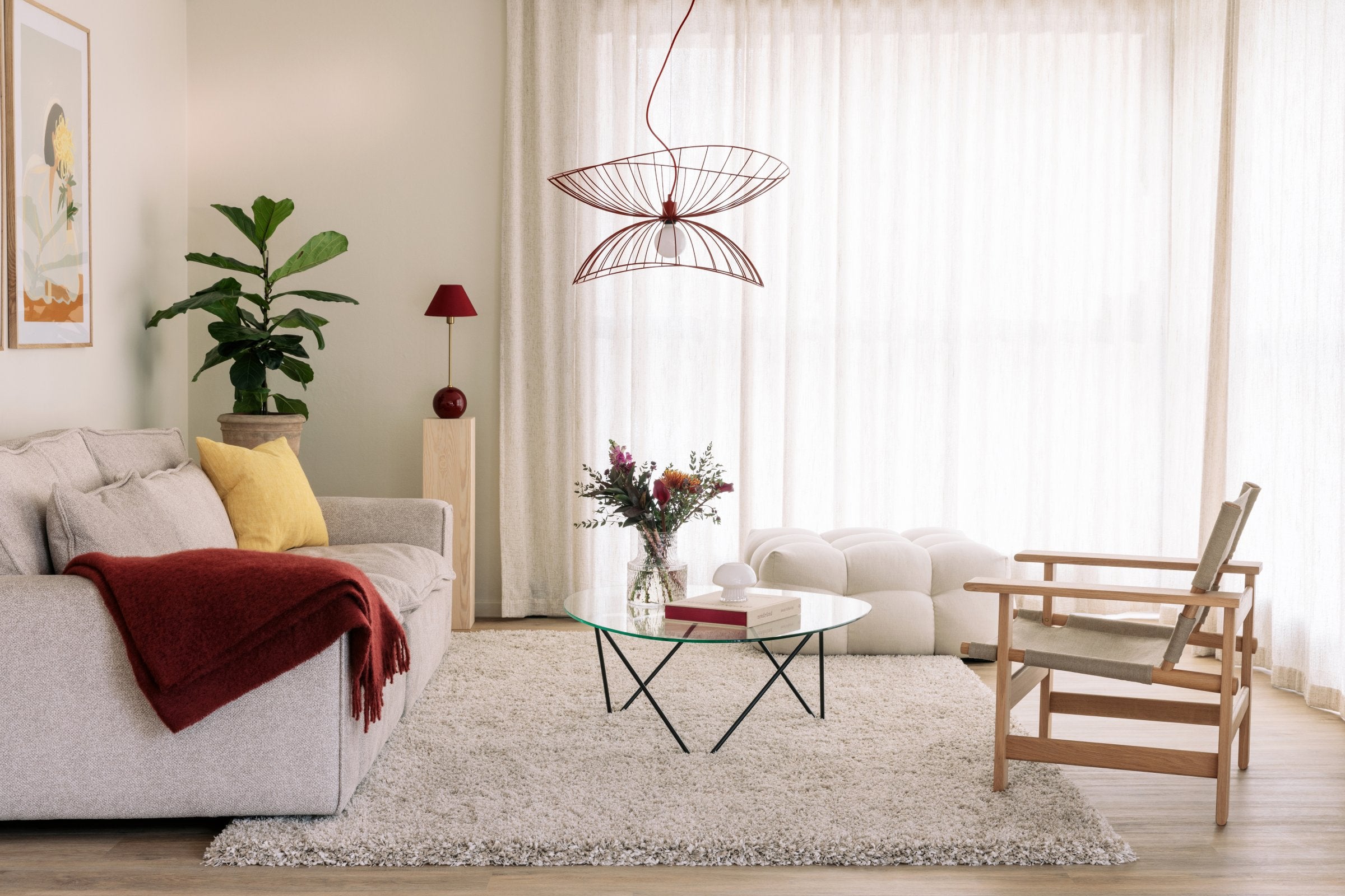 Bordslampa Iris 20 Burgundy