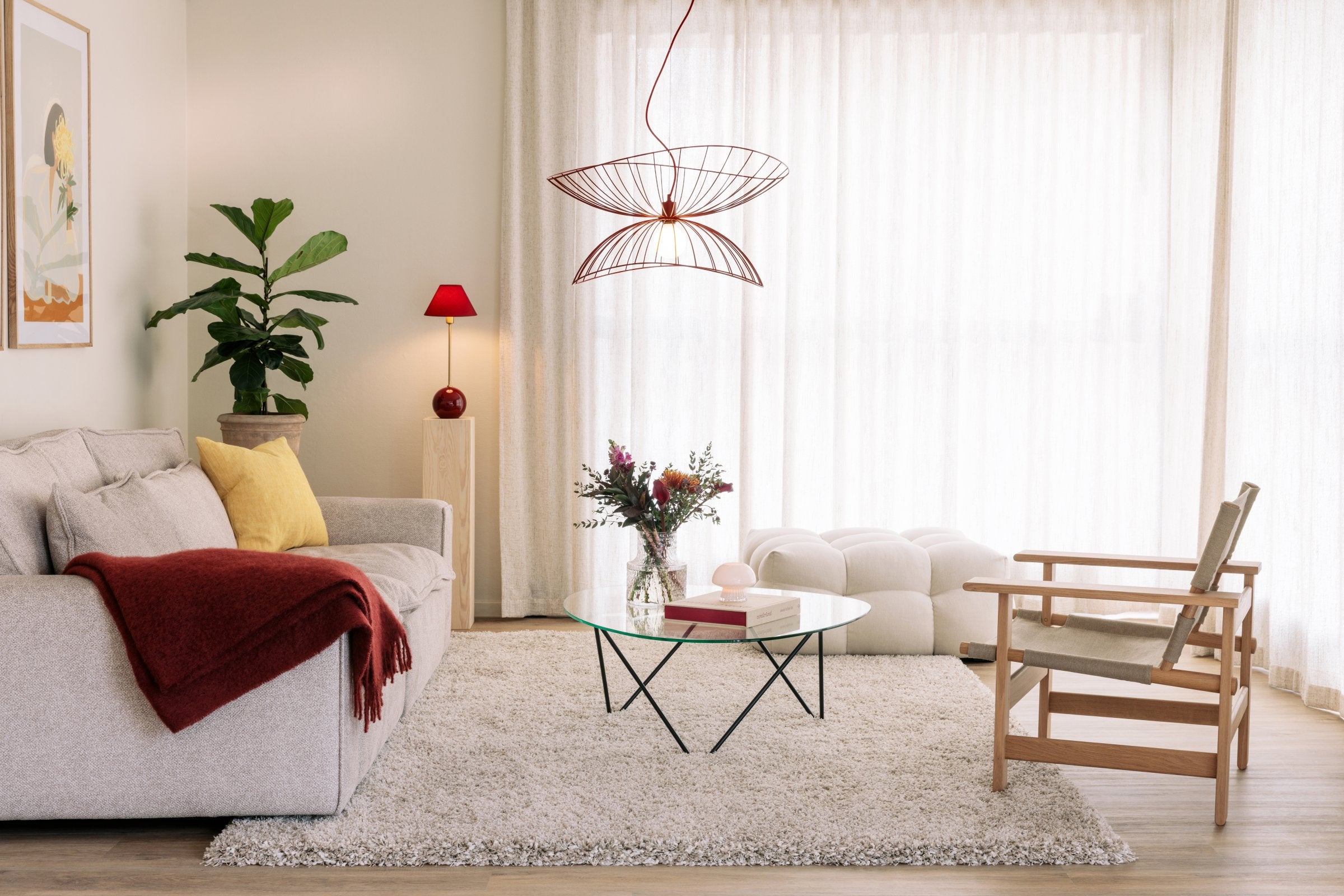 Bordslampa Iris 20 Burgundy