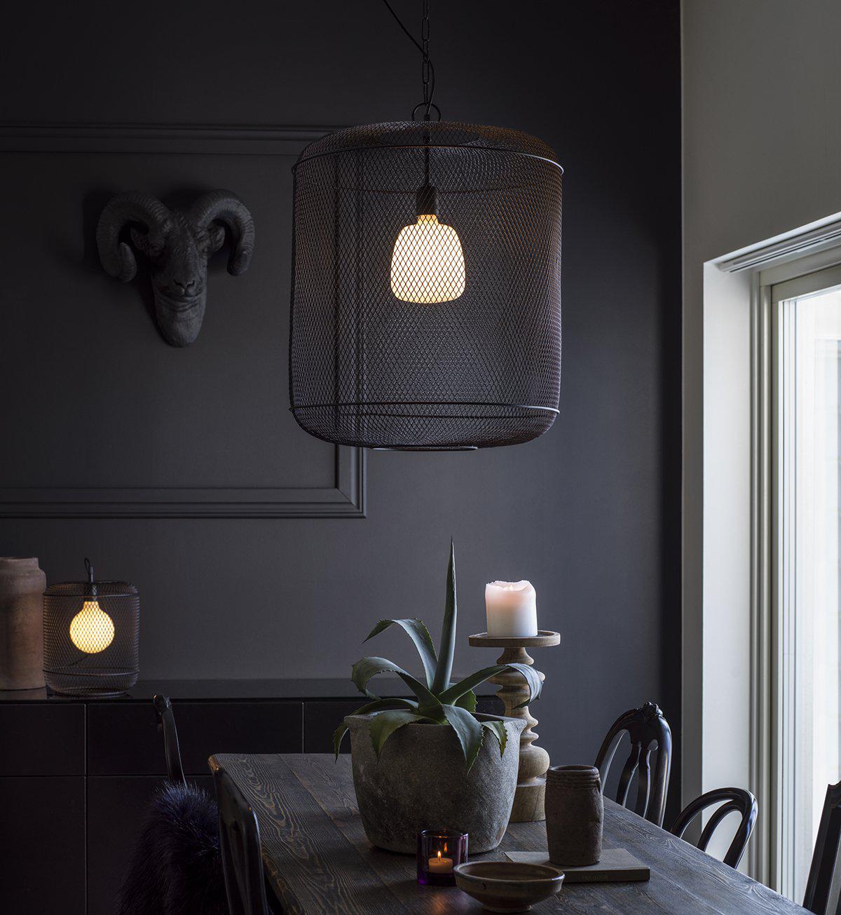 Grid fönsterlampa Svart 27cm