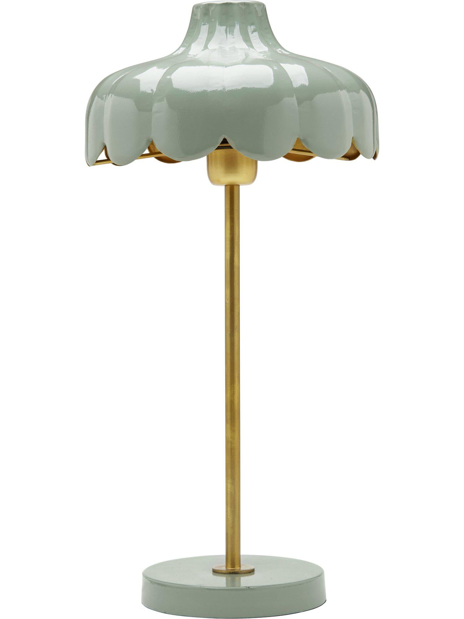 Wells bordslampa Grön/guld 50cm
