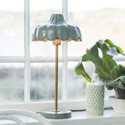 Wells bordslampa Grön/guld 50cm
