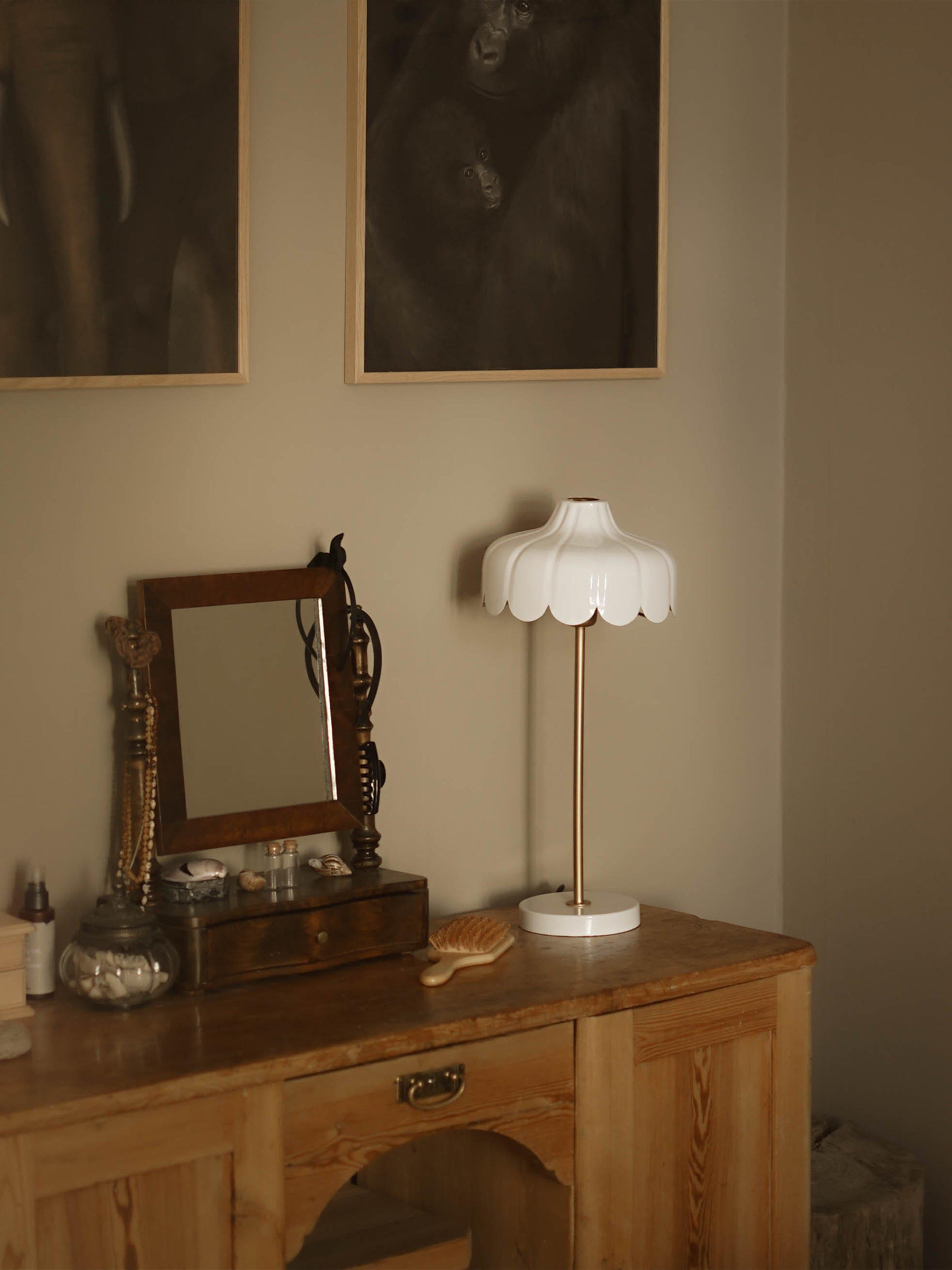 Wells bordslampa Grön/guld 50cm