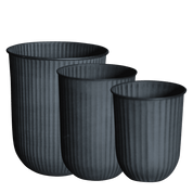 OUT STRIPE Kruka 3-Pack, Svart