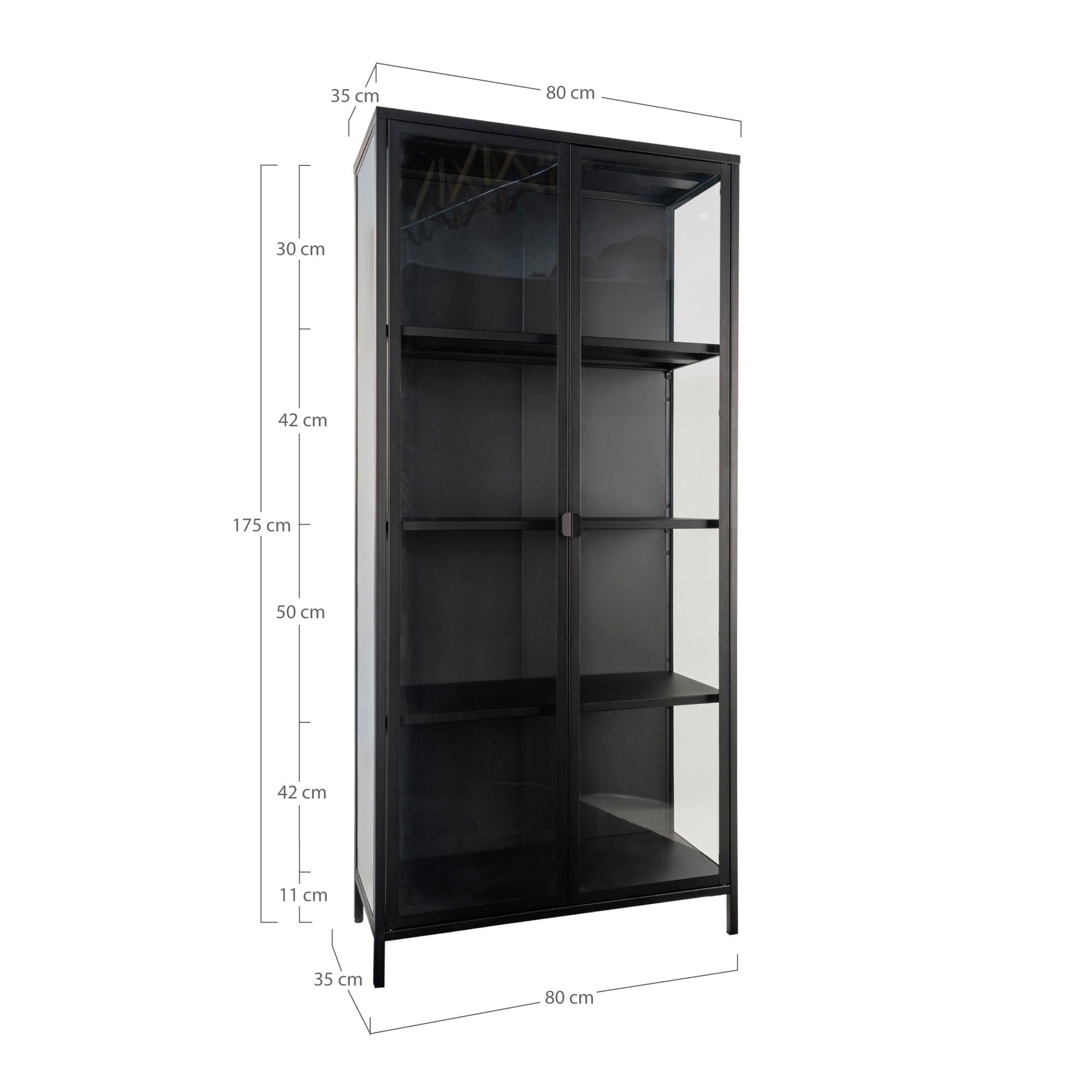 Brisbane vitrinskåp H175x80, Svart