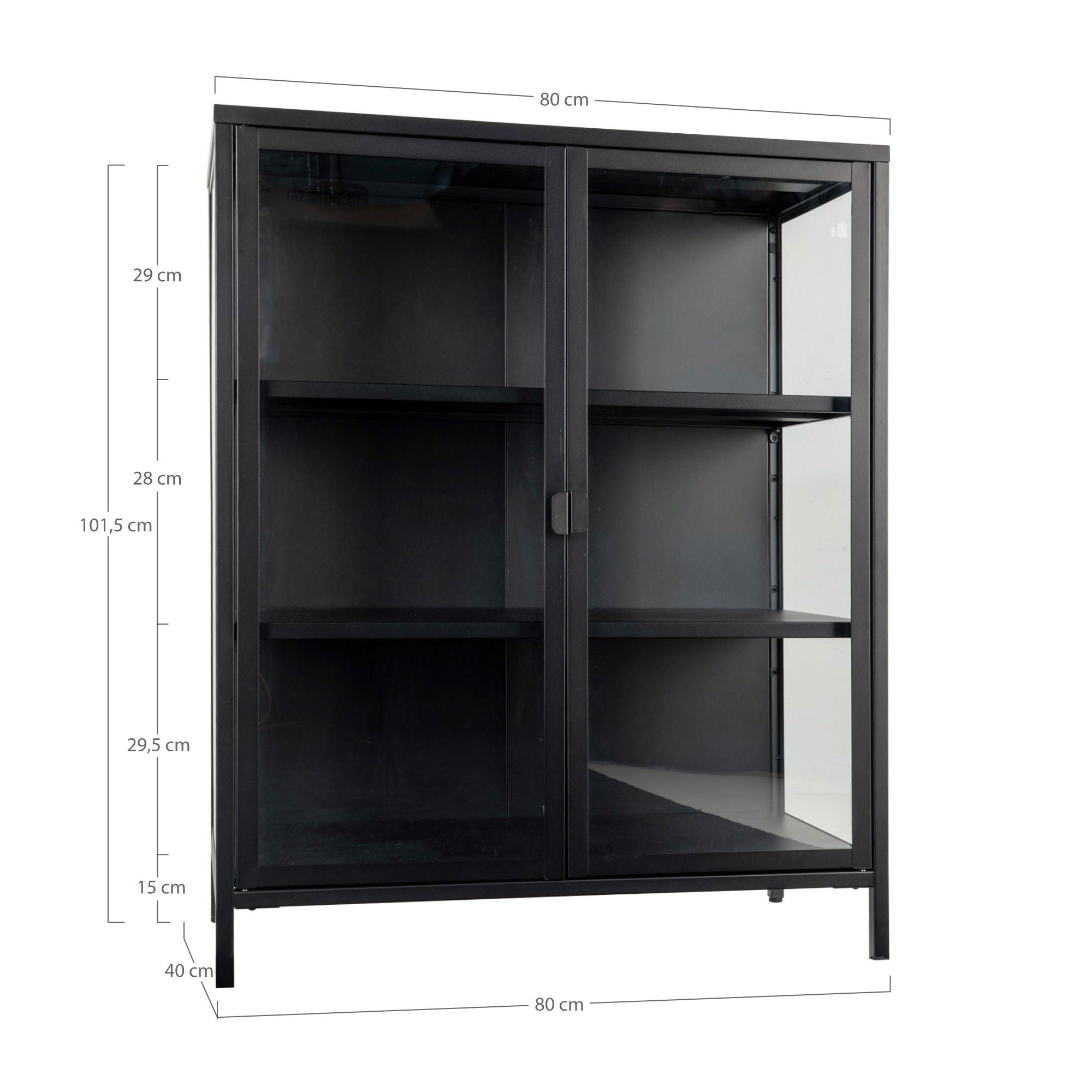Brisbane vitrinskåp H101x80, Svart