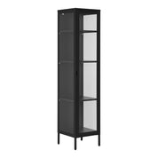 Brisbane smalt vitrinskåp H180cm, Svart