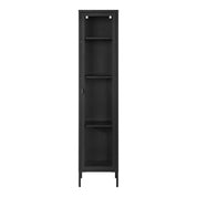 Brisbane smalt vitrinskåp H180cm, Svart
