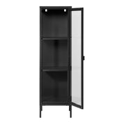 Brisbane smalt vitrinskåp H140cm, Svart