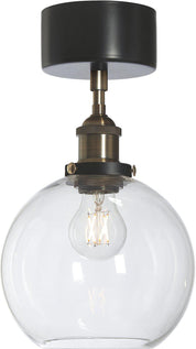 Omega taklampa Svart/mäss Klar 20cm