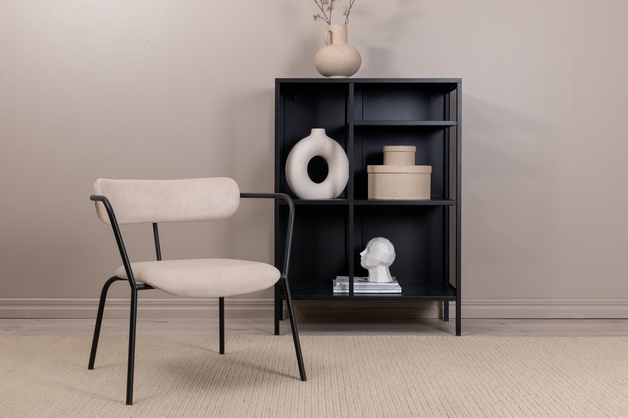 Dana Fåtölj Sammet, Beige