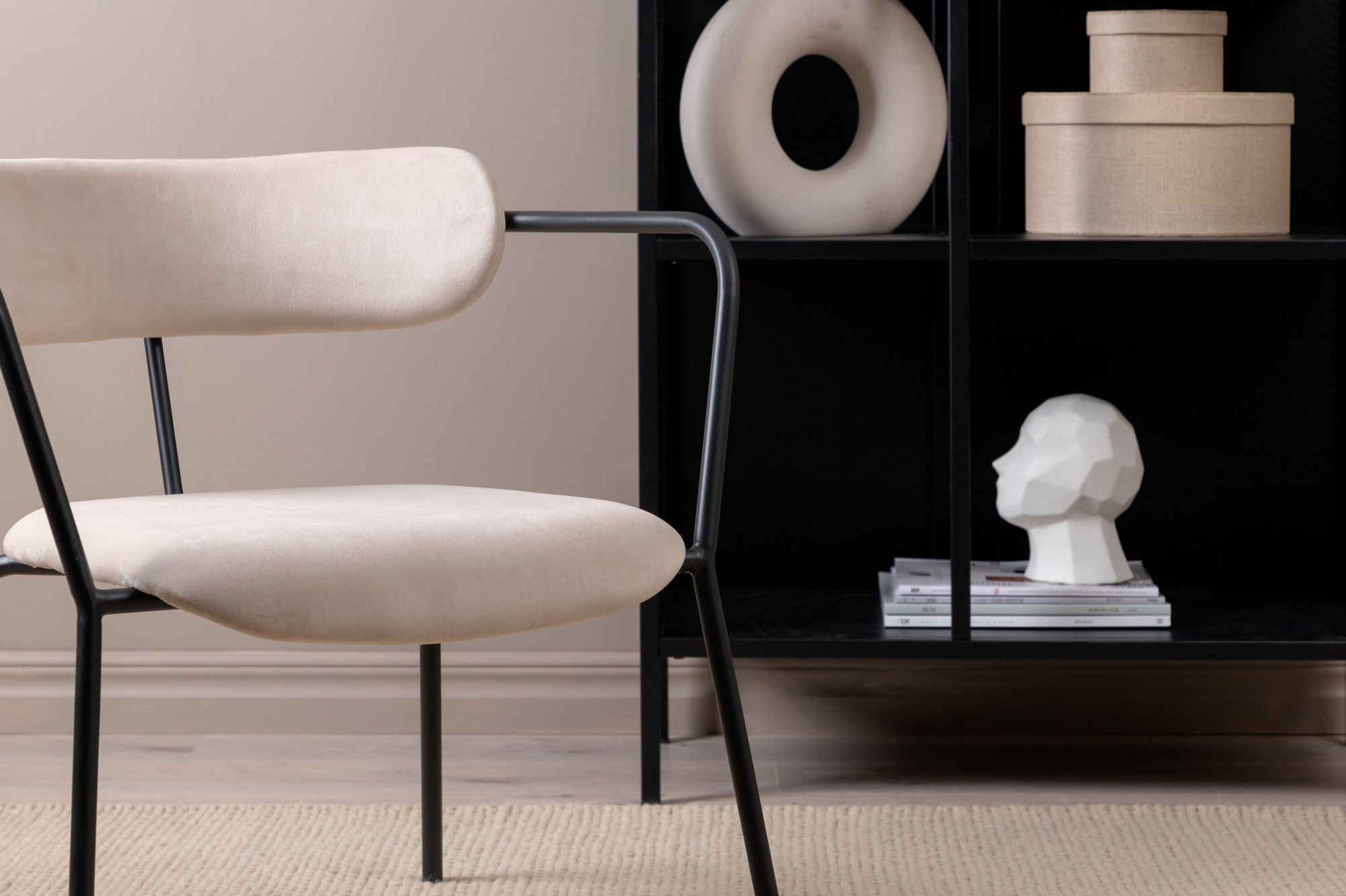 Dana Fåtölj Sammet, Beige