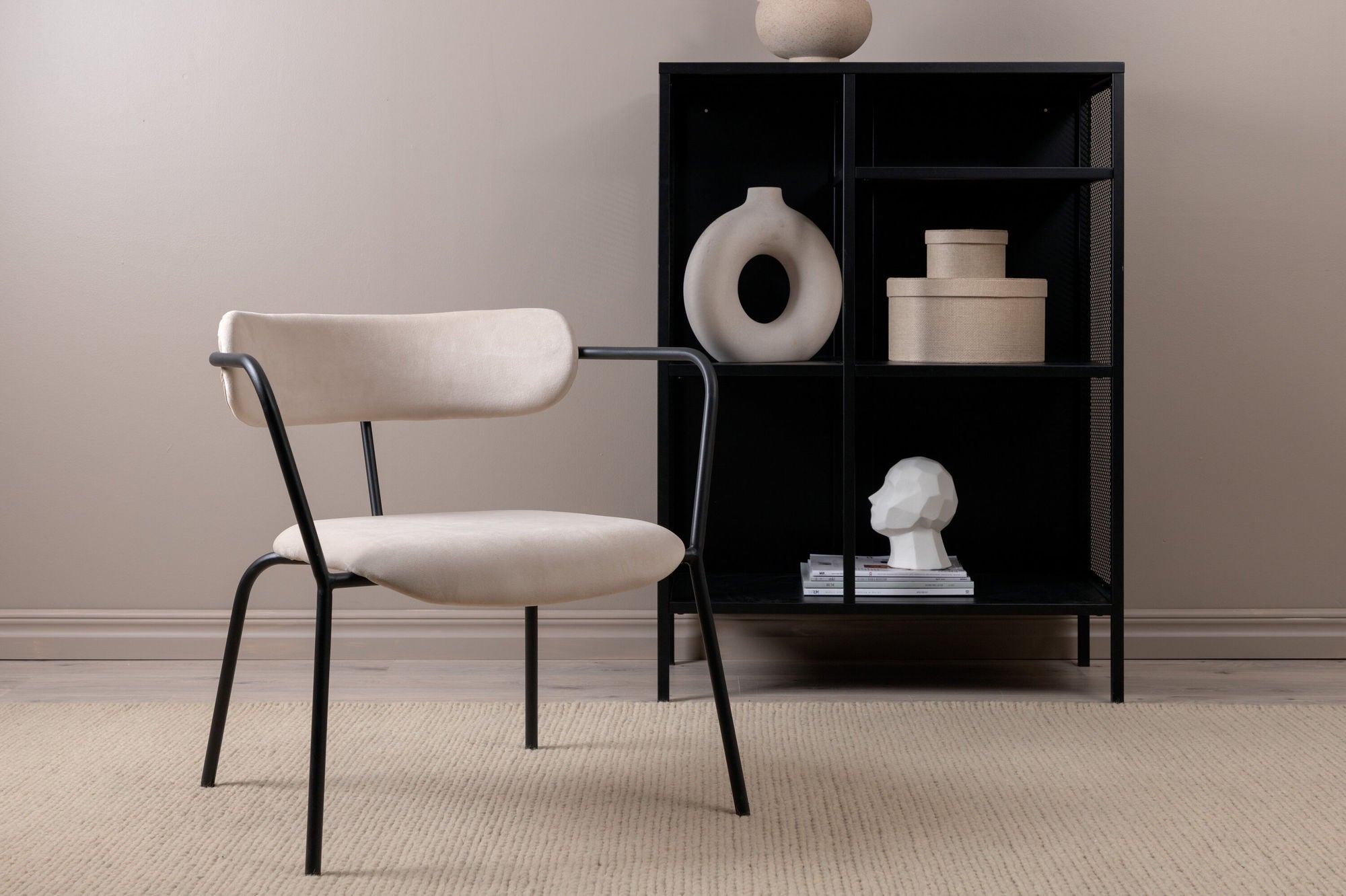Dana Fåtölj Sammet, Beige