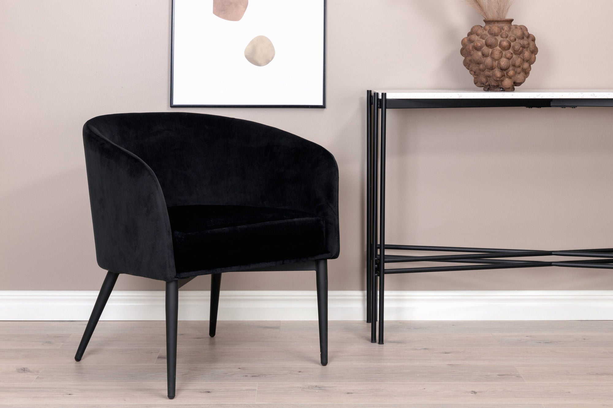 Fluffy Loungestol Sammet, Svart