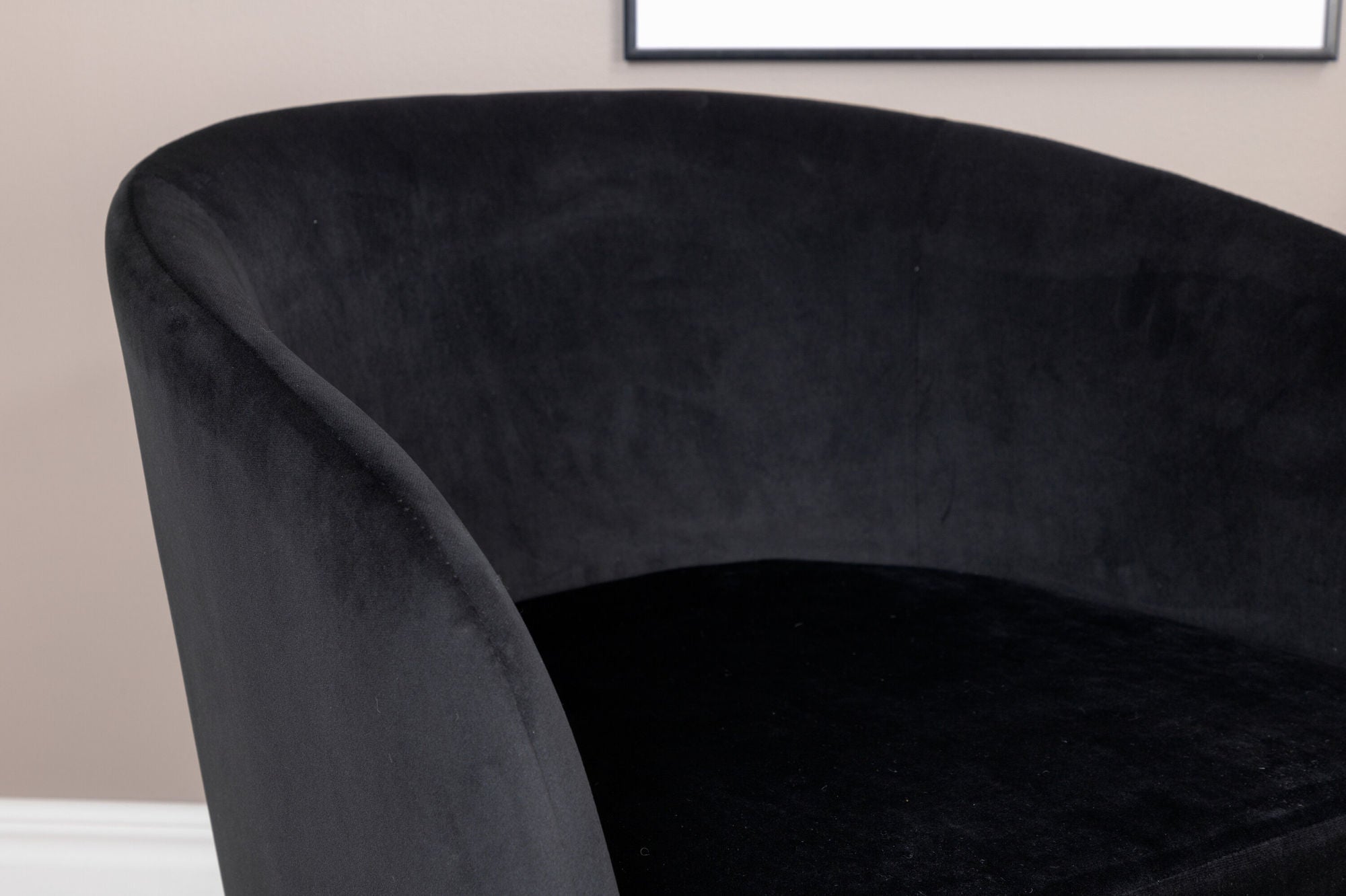 Fluffy Loungestol Sammet, Svart