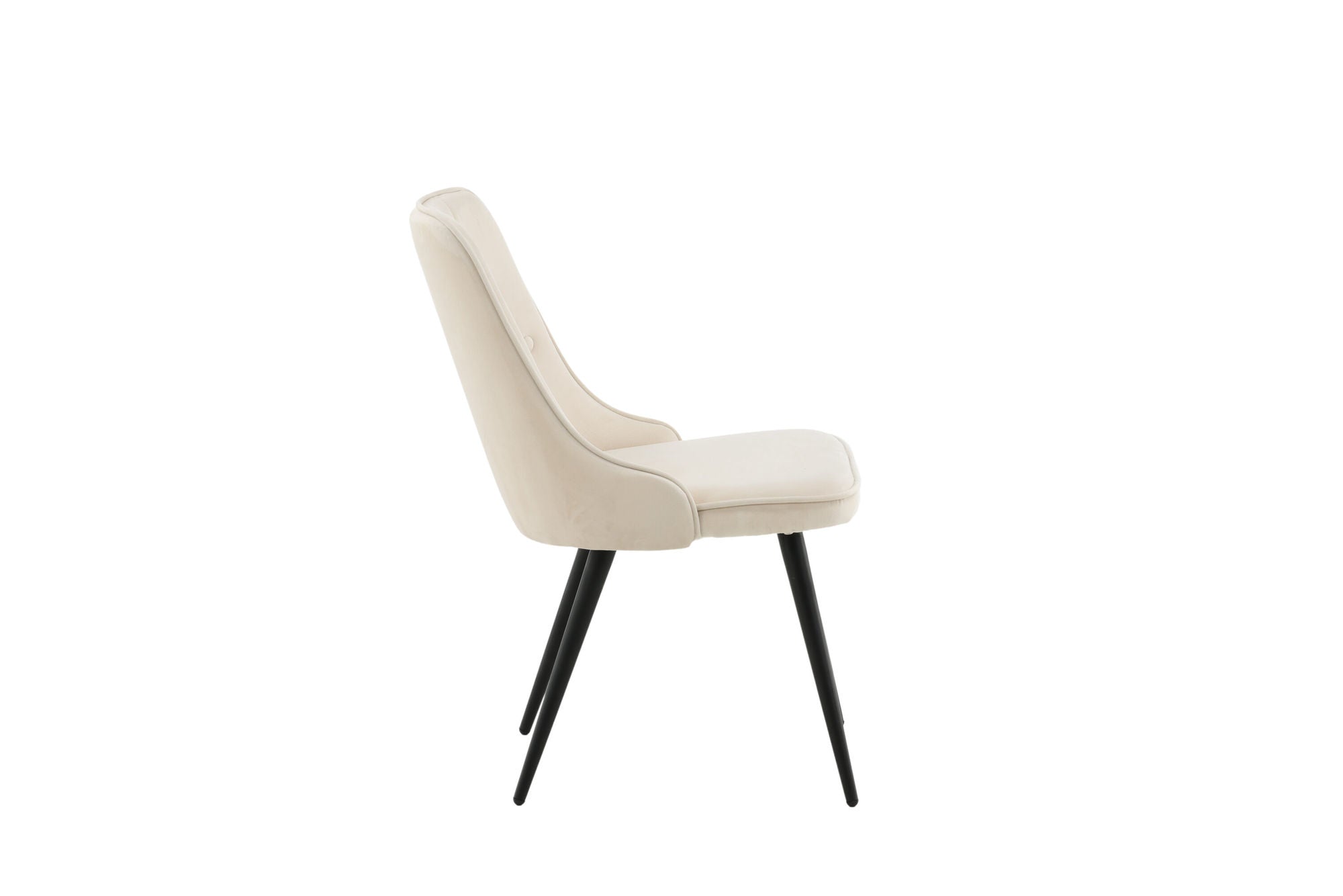 Vella Matstol Sammet Beige, 2-Pack