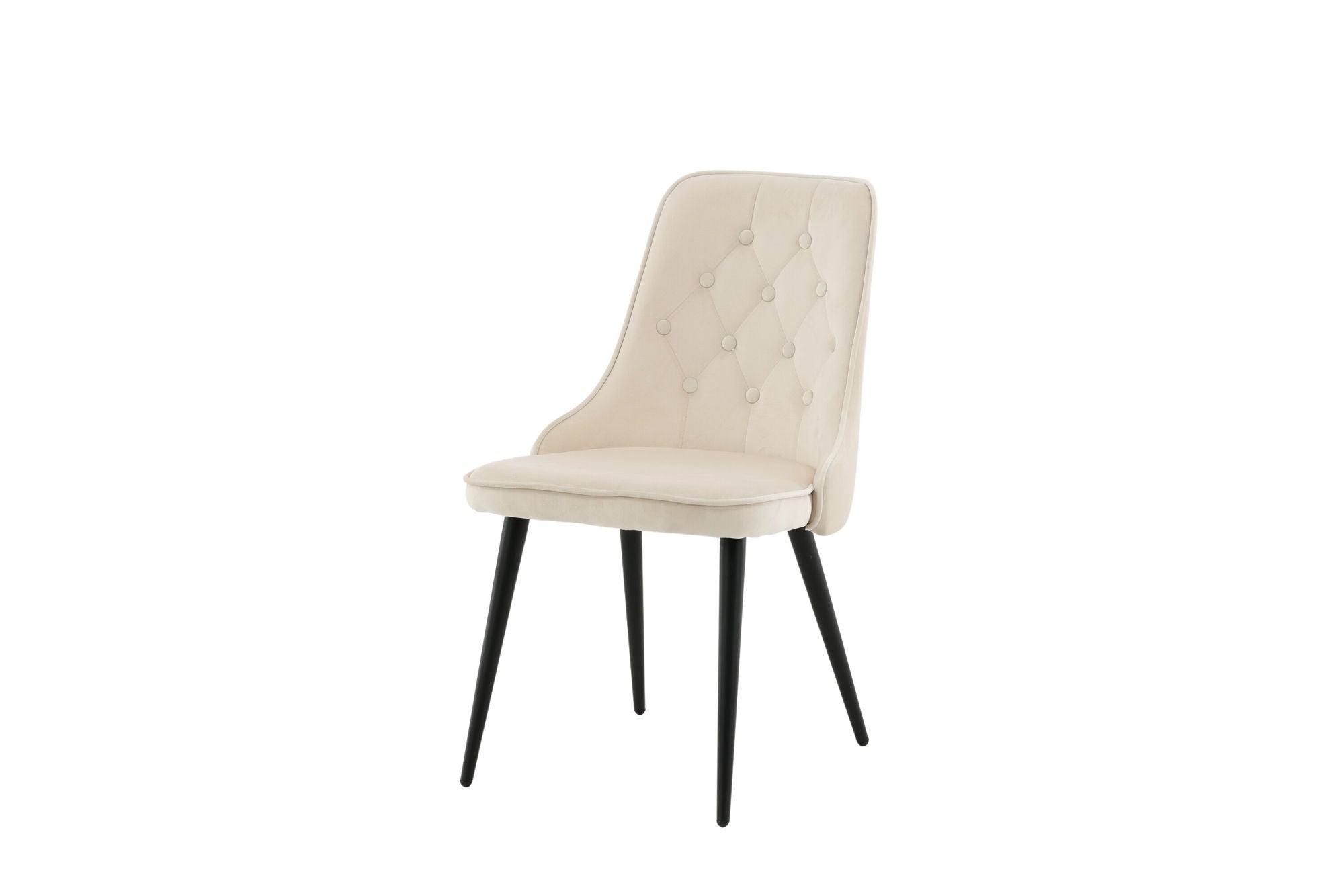 Vella Matstol Sammet Beige, 2-Pack