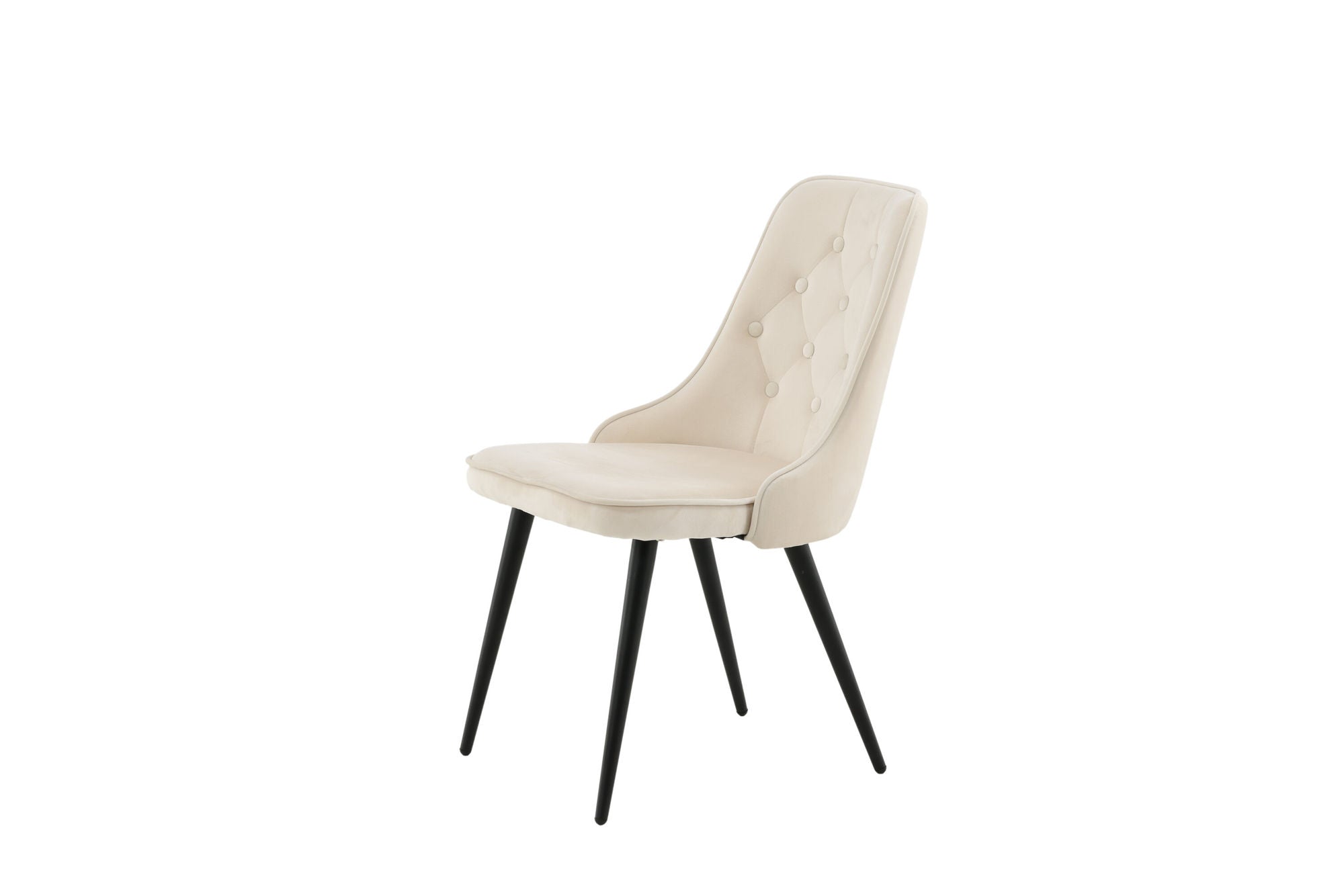 Vella Matstol Sammet Beige, 2-Pack