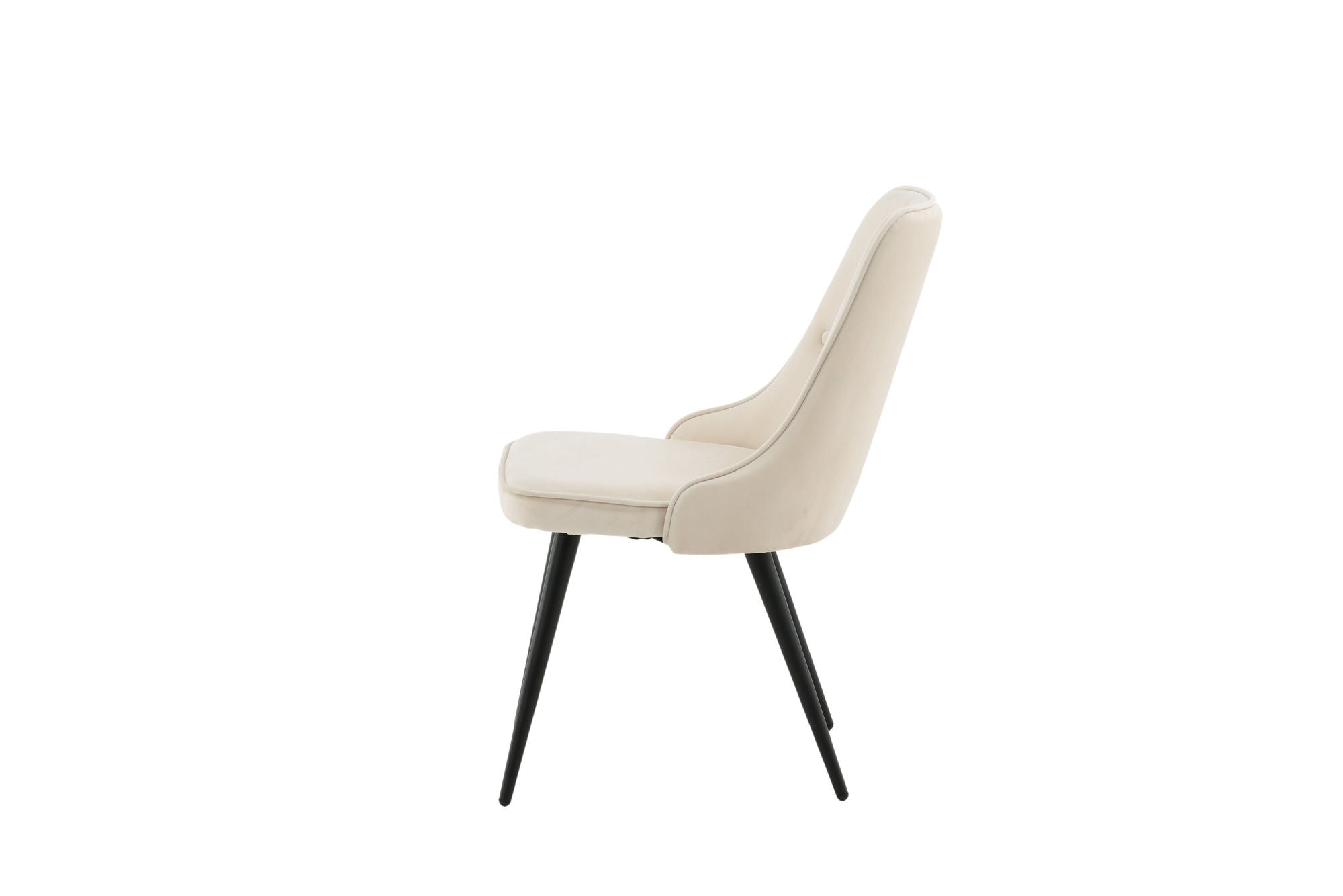 Vella Matstol Sammet Beige, 2-Pack