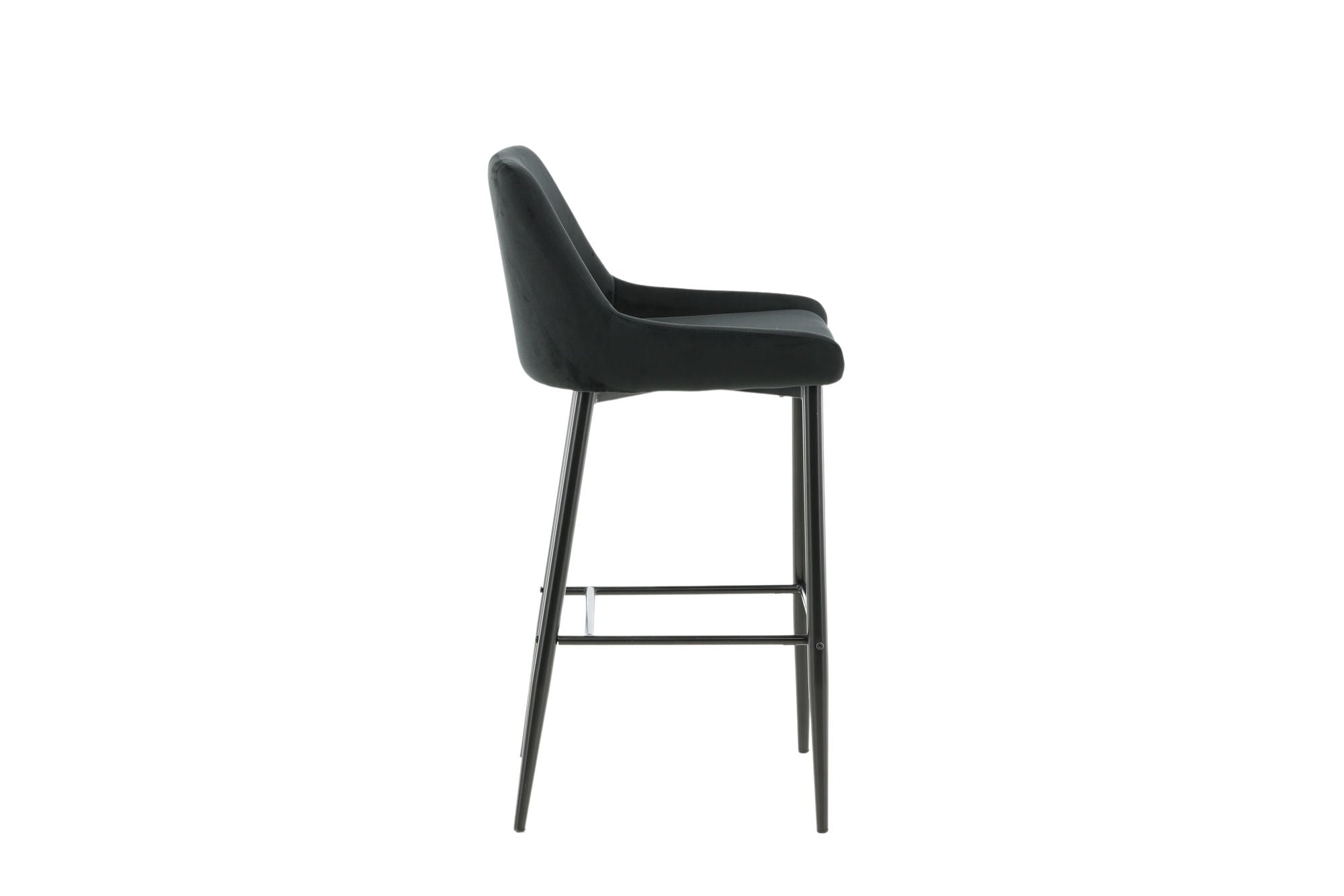 Plaza Barstol Sammet, Svart 2-Pack