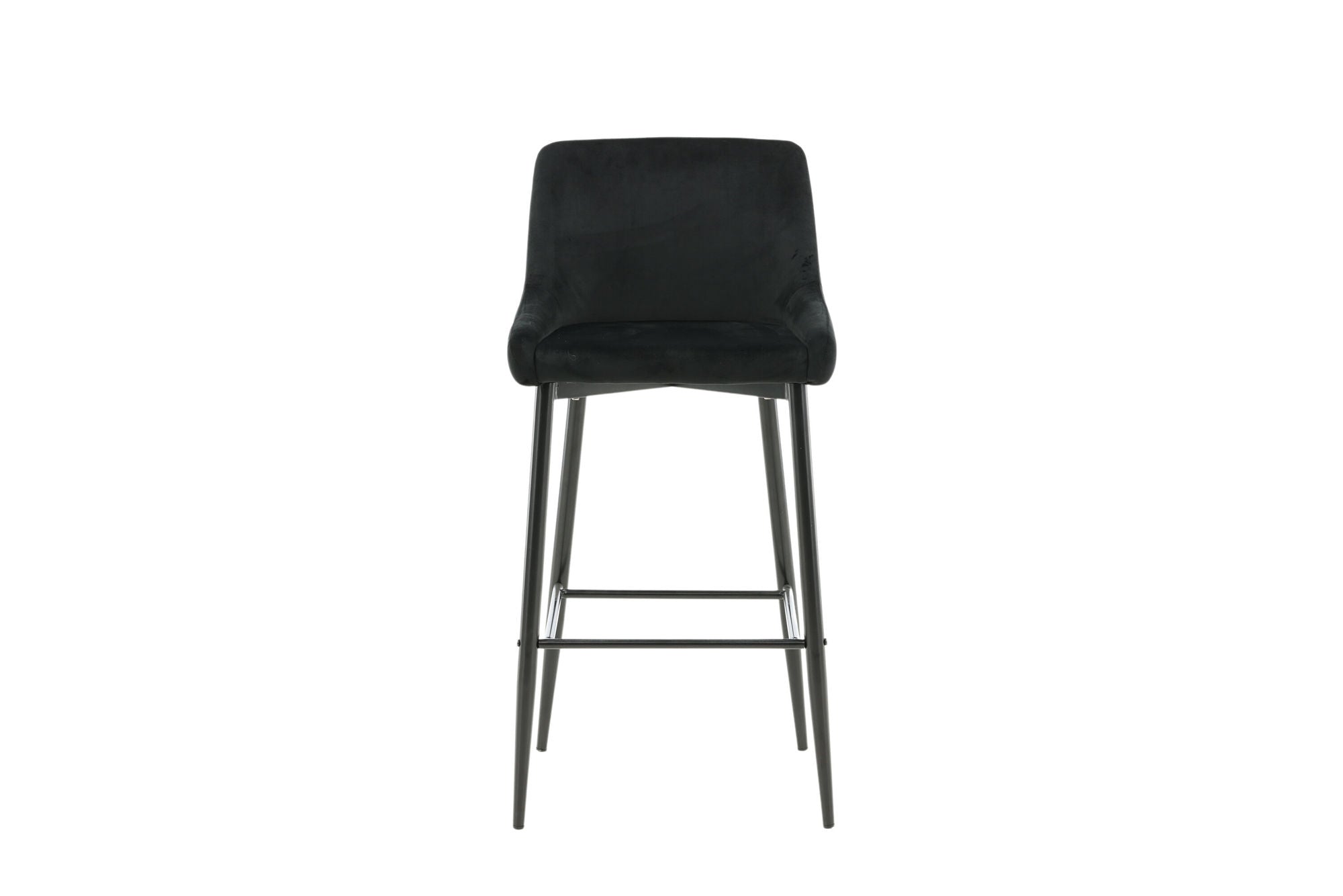 Plaza Barstol Sammet, Svart 2-Pack