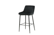 Plaza Barstol Sammet, Svart 2-Pack