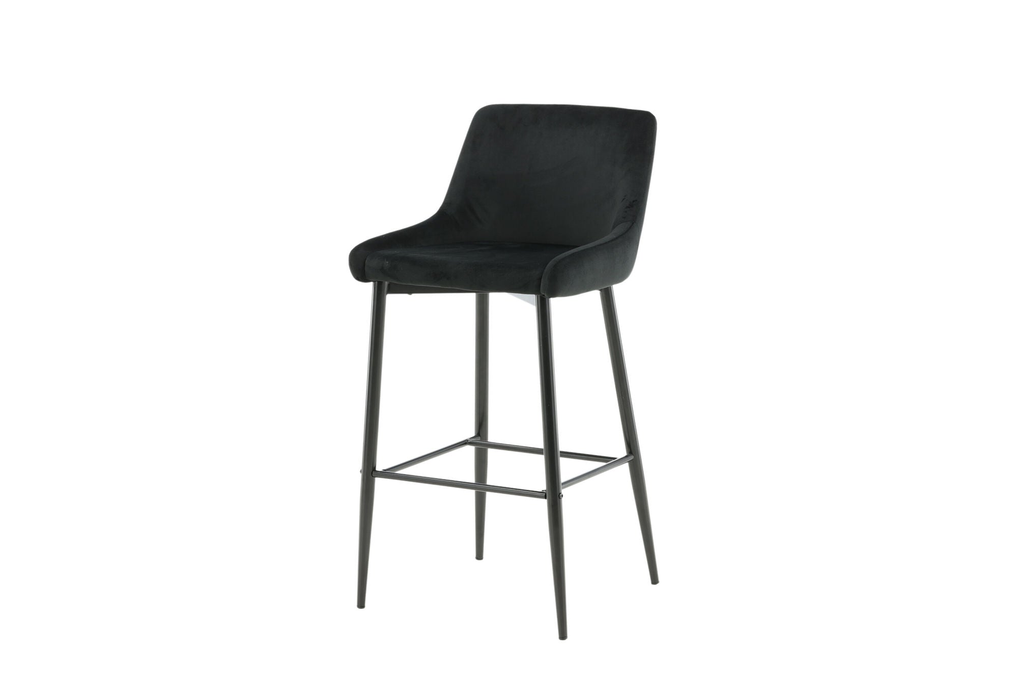 Plaza Barstol Sammet, Svart 2-Pack