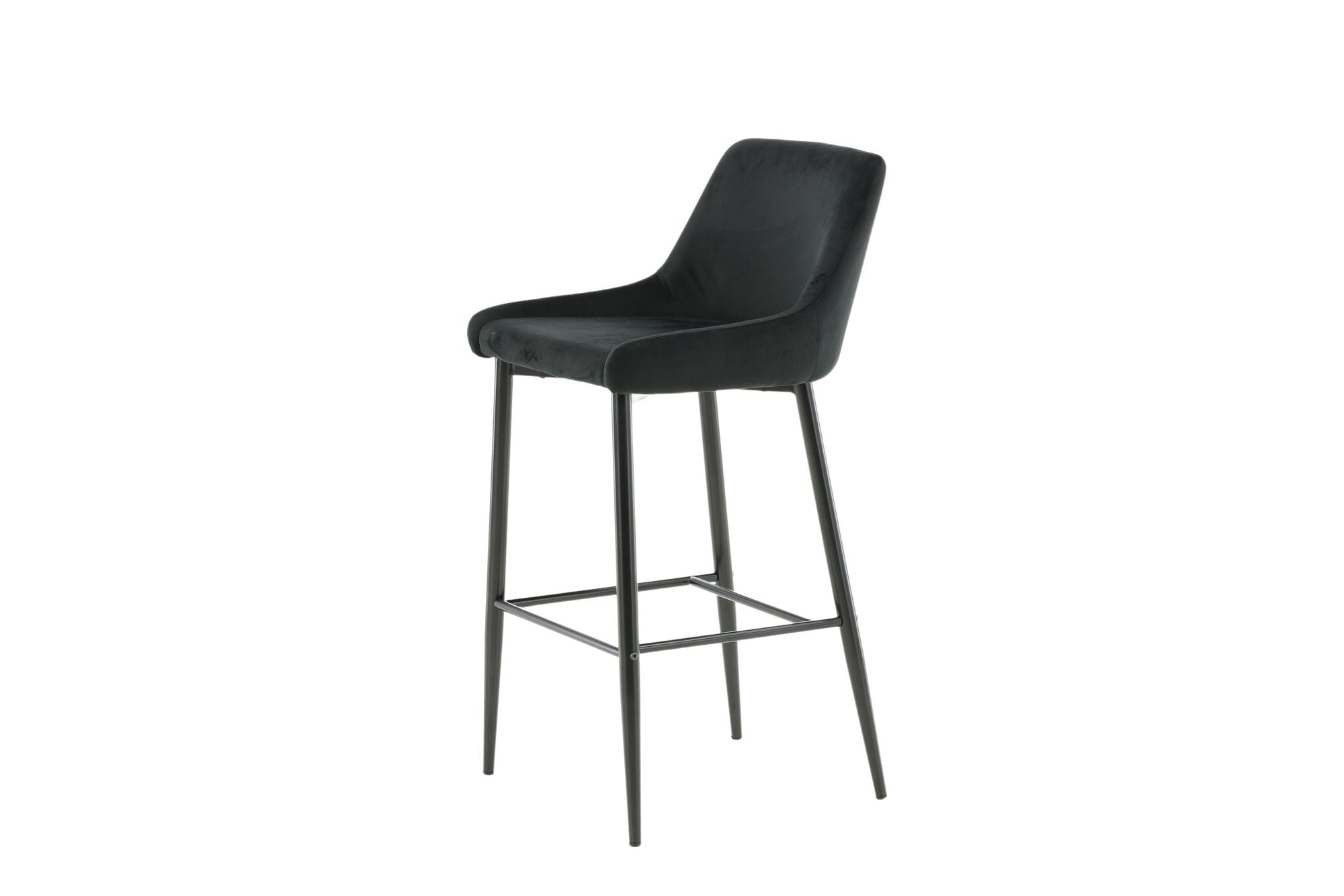 Plaza Barstol Sammet, Svart 2-Pack