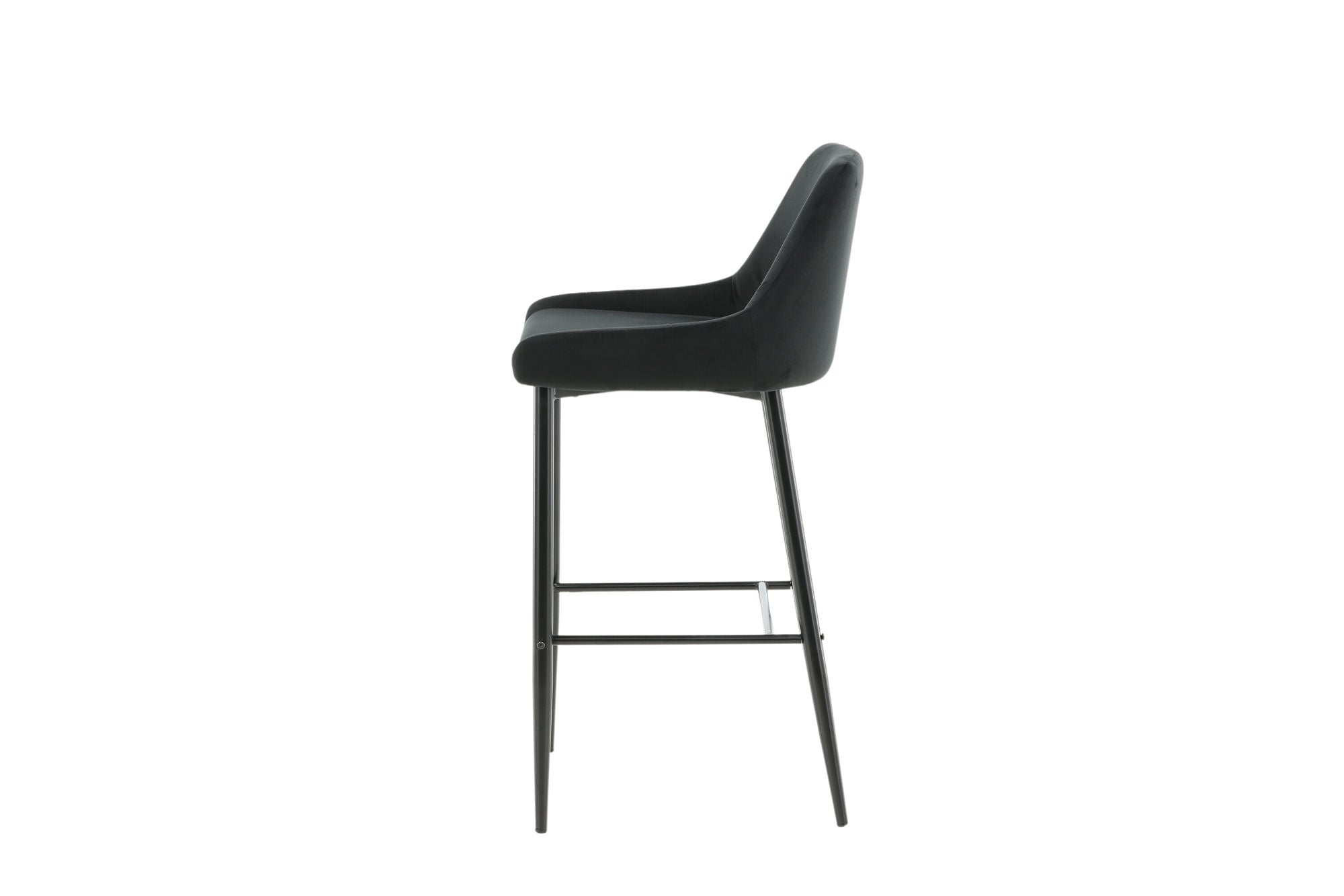 Plaza Barstol Sammet, Svart 2-Pack