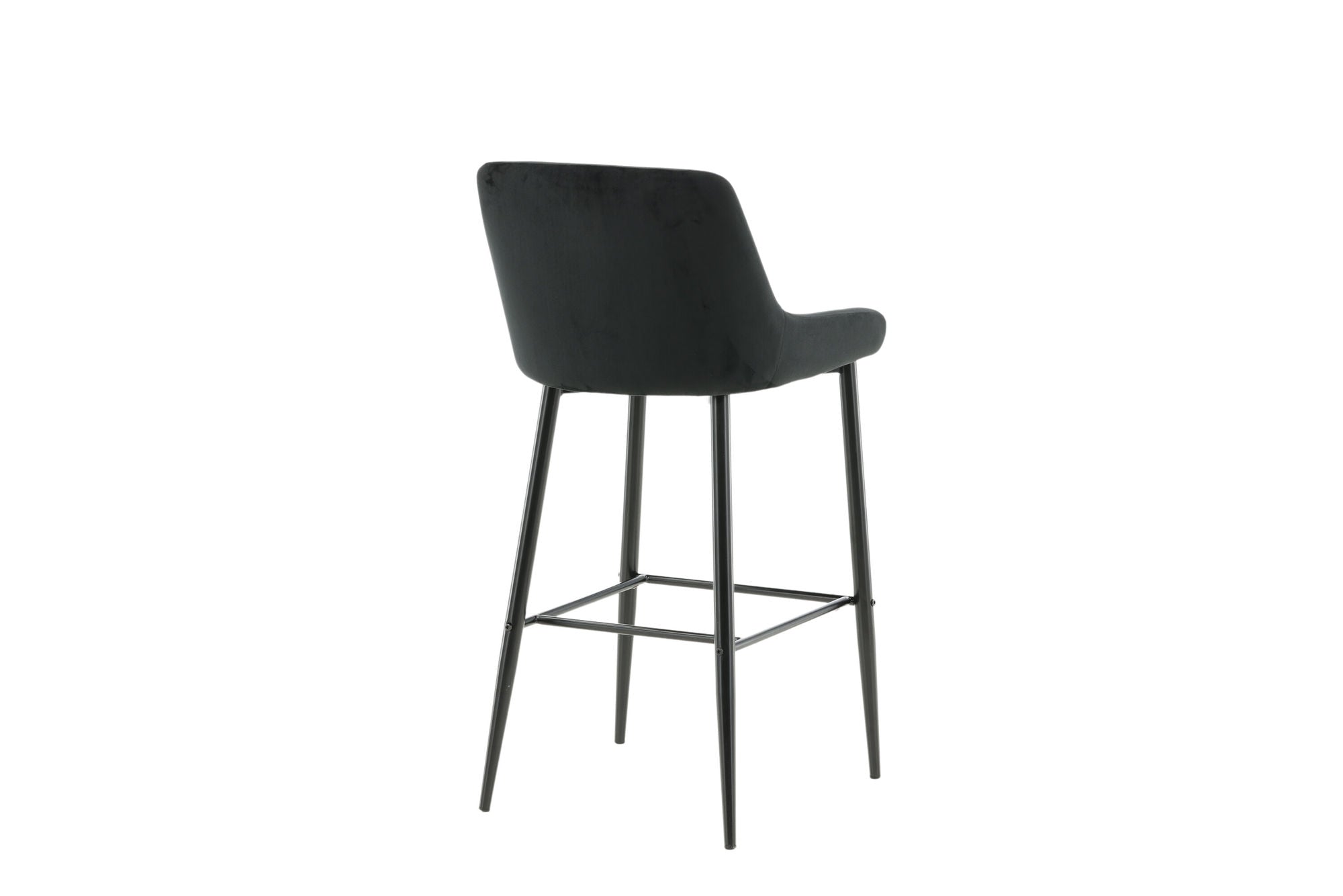 Plaza Barstol Sammet, Svart 2-Pack