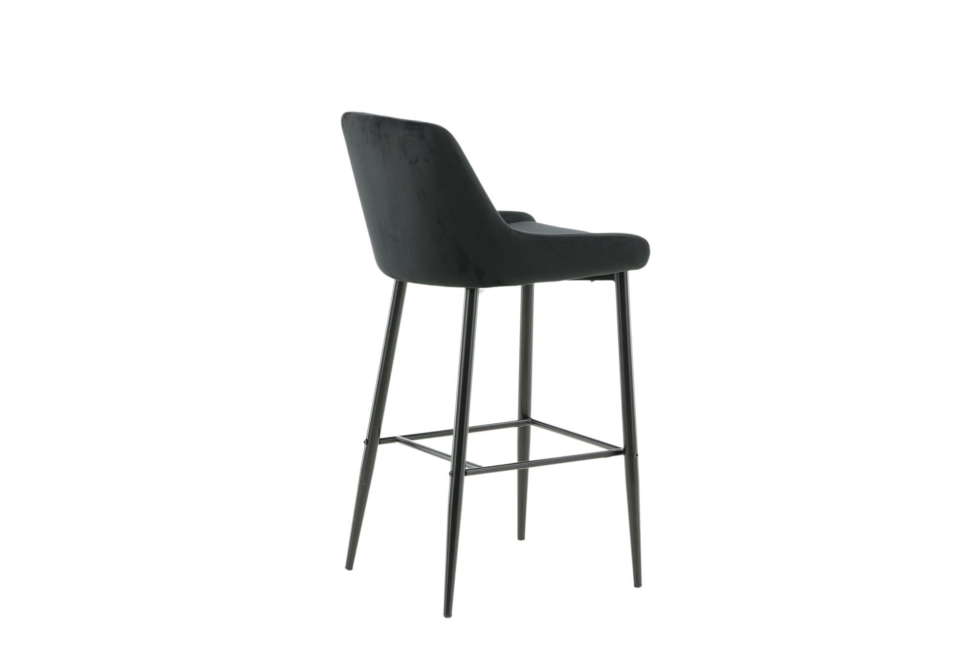 Plaza Barstol Sammet, Svart 2-Pack