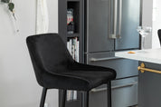 Plaza Barstol Sammet, Svart 2-Pack