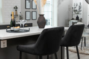 Plaza Barstol Sammet, Svart 2-Pack