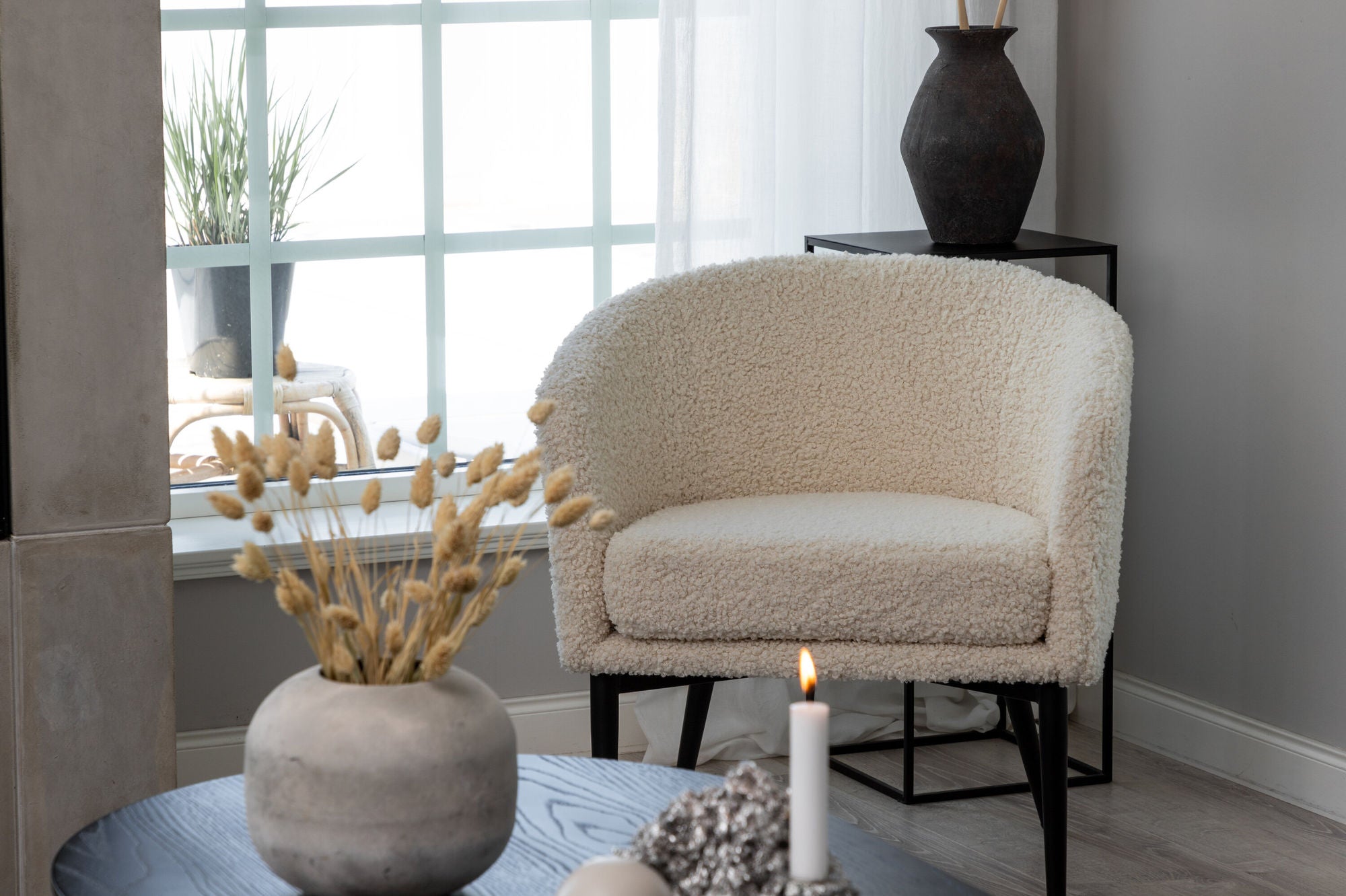 Fluffy Loungestol Teddy, Vit