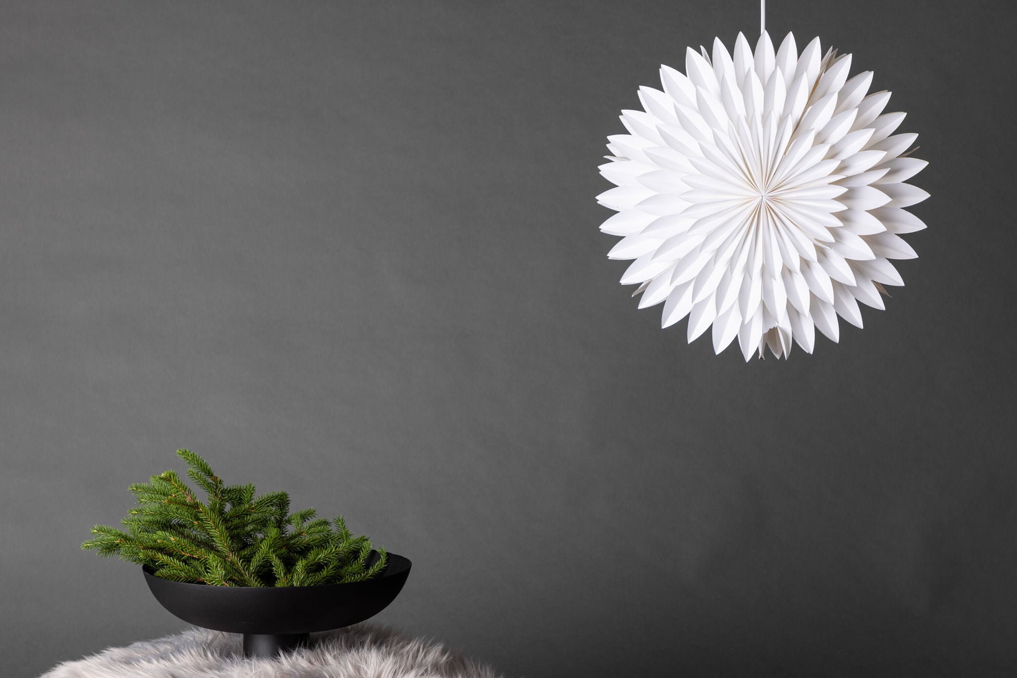 Pappersstjärna ø46cm, Vit