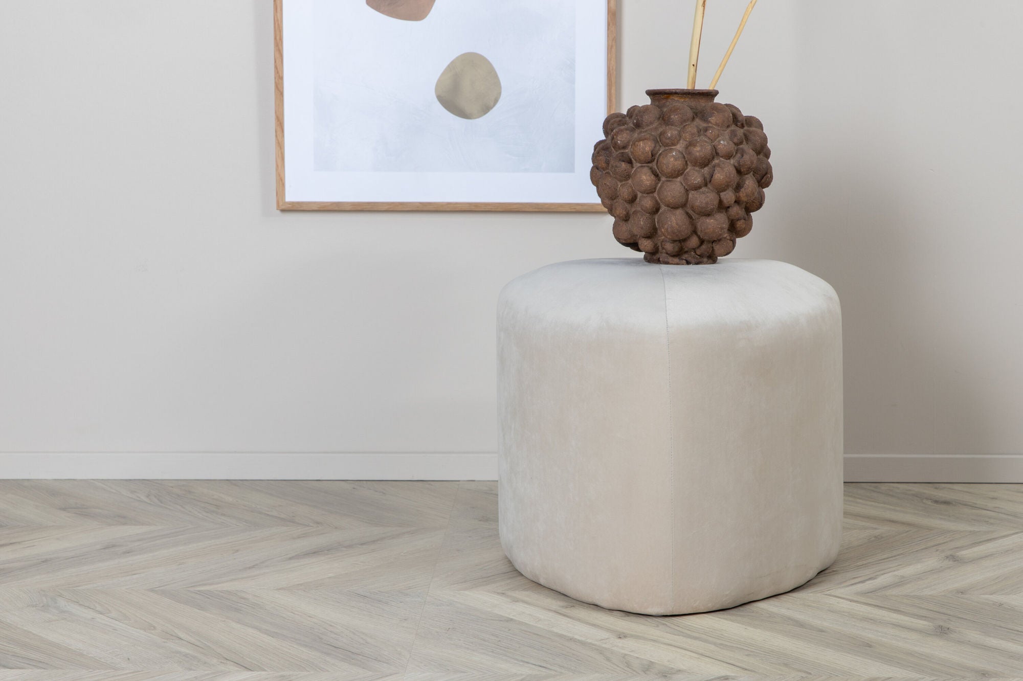 Peg Sittpuff Sammet, Beige