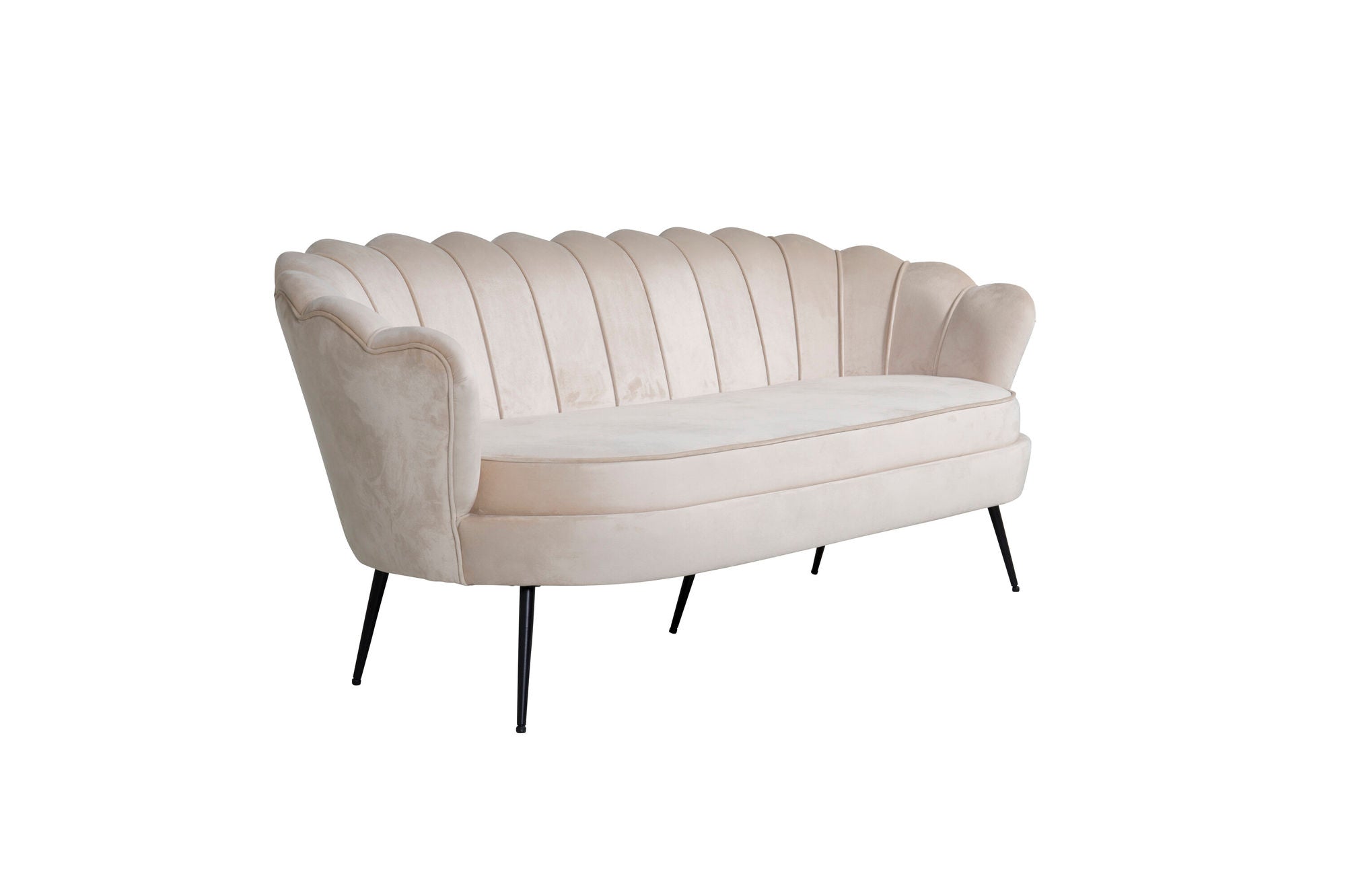 Calais 3-Sitssoffa Sammet, Beige